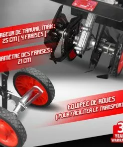 ELEM GARDEN TECHNIC Microbineuse Thermique 51.7CC 25cm - 4 Fraises -Promos Motobineuse et accessoire Boutique 12046684 3