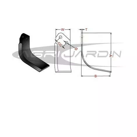 RIBAS COUTEAU DE FRAISE ROTAVATOR AGRIC AFMJ Gauche 2 RIBAS COUTEAU DE FRAISE ROTAVATOR AGRIC AFMJ Gauche – Image 2
