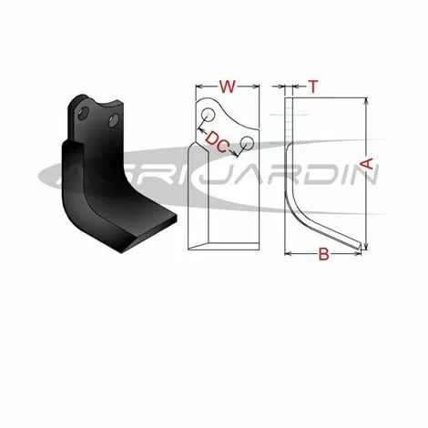 RIBAS COUTEAU DE FRAISE ROTAVATOR AGRIA 7000M/6623/6624 Gauche 2 RIBAS COUTEAU DE FRAISE ROTAVATOR AGRIA 7000M/6623/6624 Gauche – Image 2
