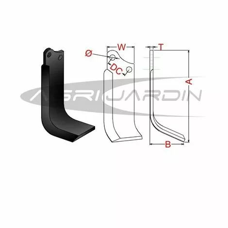 RIBAS COUTEAU DE FRAISE ROTAVATOR AGRIA, GOLDONI Gauche 2 RIBAS COUTEAU DE FRAISE ROTAVATOR AGRIA, GOLDONI Gauche – Image 2