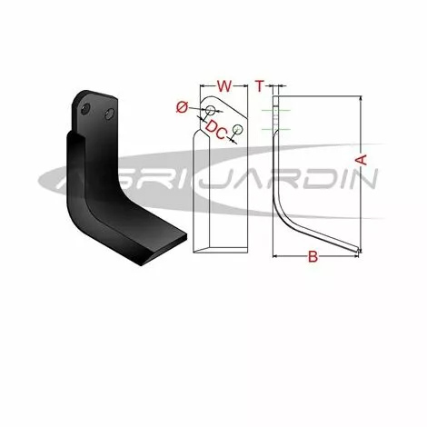 RIBAS COUTEAU DE FRAISE ROTAVATOR VALPADANA, ENGUIX, PASBO, PASQUALI, SOVEMA Gauche 2 RIBAS COUTEAU DE FRAISE ROTAVATOR VALPADANA, ENGUIX, PASBO, PASQUALI, SOVEMA Gauche – Image 2