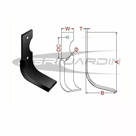 RIBAS COUTEAU DE FRAISE POUR MOTOBINEUSE AGRIA 3000 Gauche 2 RIBAS COUTEAU DE FRAISE POUR MOTOBINEUSE AGRIA 3000 Gauche – Image 2