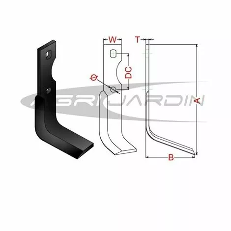 RIBAS COUTEAUX DE FRAISE POUR MOTOBINEUSE AGRIA, IMPAL Gauche 2 RIBAS COUTEAUX DE FRAISE POUR MOTOBINEUSE AGRIA, IMPAL Gauche – Image 2