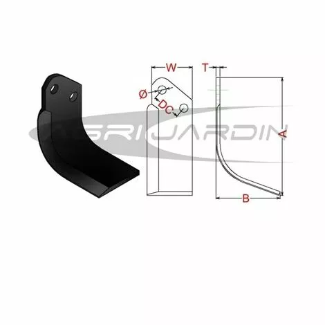 RIBAS COUTEAU DE FRAISE POUR ROTAVATOR AGRIA/PASQUALI/ LANDER/JSC Gauche 2 RIBAS COUTEAU DE FRAISE POUR ROTAVATOR AGRIA/PASQUALI/ LANDER/JSC Gauche – Image 2