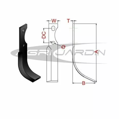 RIBAS COUTEAU DE FRAISE POUR MOTOCULTEUR AGRIA, PEYMA, HERSI Gauche 2 RIBAS COUTEAU DE FRAISE POUR MOTOCULTEUR AGRIA, PEYMA, HERSI Gauche – Image 2