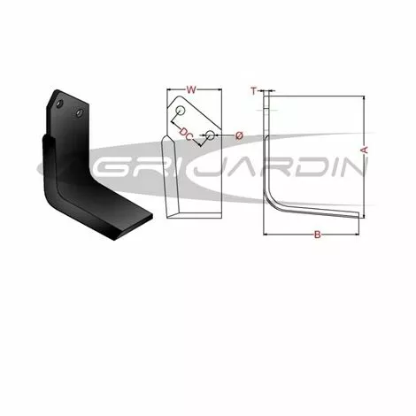 RIBAS COUTEAU DE FRAISE POUR ROTAVATOR AGRIC AF/AMSE/AMC/AFMD Gauche 2 RIBAS COUTEAU DE FRAISE POUR ROTAVATOR AGRIC AF/AMSE/AMC/AFMD Gauche – Image 2