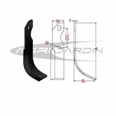 RIBAS COUTEAU DE FRAISE POUR MOTOBINEUSE BARBIERI Gauche 2 RIBAS COUTEAU DE FRAISE POUR MOTOBINEUSE BARBIERI Gauche – Image 2