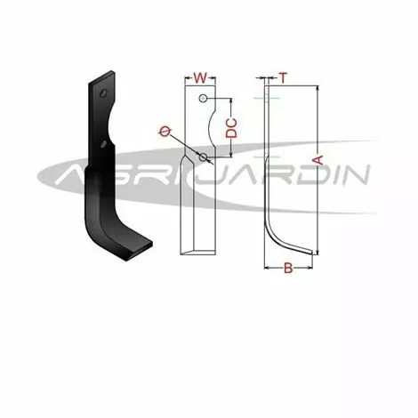 RIBAS COUTEAU DE FRAISE POUR MOTOBINEUSE BENASSI, BARBIERI Gauche 2 RIBAS COUTEAU DE FRAISE POUR MOTOBINEUSE BENASSI, BARBIERI Gauche – Image 2