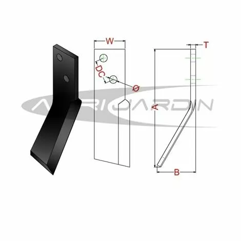 RIBAS COUTEAU DE FRAISE POUR ROTAVATOR AGRIC, JOPER, FALC,JSC Gauche 2 RIBAS COUTEAU DE FRAISE POUR ROTAVATOR AGRIC, JOPER, FALC,JSC Gauche – Image 2