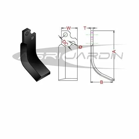 RIBAS COUTEAU DE FRAISE POUR ROTAVATOR BCS 735, 705, Paterno Gauche 2 RIBAS COUTEAU DE FRAISE POUR ROTAVATOR BCS 735, 705, Paterno Gauche – Image 2