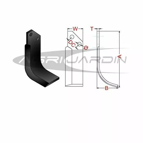 RIBAS COUTEAU DE FRAISE POUR ROTAVATOR VALPADANA, BCS Gauche 2 RIBAS COUTEAU DE FRAISE POUR ROTAVATOR VALPADANA, BCS Gauche – Image 2