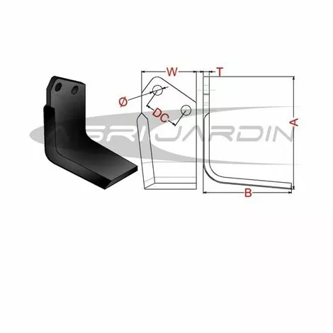 RIBAS COUTEAU DE FRAISE POUR ROTAVATOR AGRATOR, ENGUIX, HOWARD, JSC Gauche 2 RIBAS COUTEAU DE FRAISE POUR ROTAVATOR AGRATOR, ENGUIX, HOWARD, JSC Gauche – Image 2