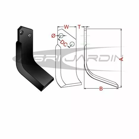 RIBAS COUTEAU DE FRAISE POUR ROTAVATOR HERCULANO Gauche 2 RIBAS COUTEAU DE FRAISE POUR ROTAVATOR HERCULANO Gauche – Image 2