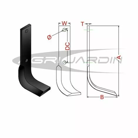 RIBAS COUTEAU DE FRAISE POUR ROTAVATOR AGRATOR, HOWARD Gauche 2 RIBAS COUTEAU DE FRAISE POUR ROTAVATOR AGRATOR, HOWARD Gauche â Image 2