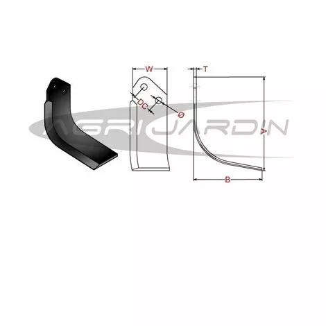 RIBAS COUTEAU DE FRAISE POUR ROTAVATOR HERCULANO STC, CANTARELO Gauche 2 RIBAS COUTEAU DE FRAISE POUR ROTAVATOR HERCULANO STC, CANTARELO Gauche – Image 2