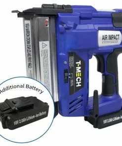 TMECH T-Mech Agrafeuse-Cloueuse Electrique Sans-Fil Avec Batterie Supplémentaire - Bleu