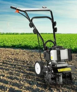 Motobineuse Thermique 7000 Tr/min 52cc 25cm 4 Fraises 10-15cm Profondeur De Travail 2,6cv 16 Hachoirs Démarrage /auto-conduite Connectable - Motoculteur De BRAST