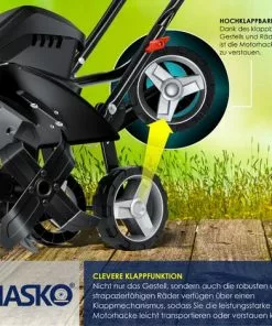 MASKO® Motobineuse électrique 1 500 watts | 40 cm De Largeur De Travail, 20 cm De Profondeur De Travail | Bineuse | Motoculteur à Fraise | Cultivateur | Fraiseuse De Jardin | Bineuse électrique | Poignée Pliable | Corps Métallique, Le Noir -Promos Motobineuse et accessoire Boutique 51037569 5
