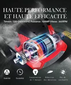 GOPLUS 1500W Motobineuse ?lectrique, Motoculteur Puissante Avec Interrupteur à Double Sécurité, Profondeur De Travail Avec Roue Pour Jardinage Et Cultivateur (1500W 6 Lames) -Promos Motobineuse et accessoire Boutique 51038754 3