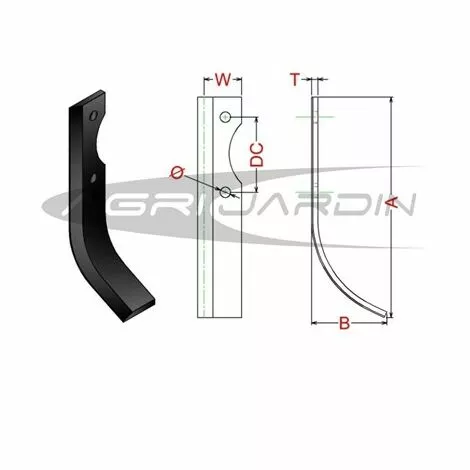 RIBAS COUTEAU DE FRAISE POUR MOTOBINEUSE HONDA, BRUMITAL Gauche 2 RIBAS COUTEAU DE FRAISE POUR MOTOBINEUSE HONDA, BRUMITAL Gauche – Image 2