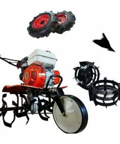 Motobineuse Thermique 4 Temps OHV 208cc 7cv 90 Cm + Kit Agricole + Roues Métalliques - Powerground 700