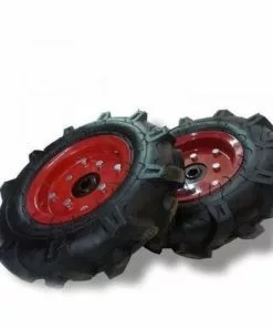 Roues Pneumatique 400x8 Avec Axe Incus Pour Motobineuse à Essence Powerground Et Kapotha